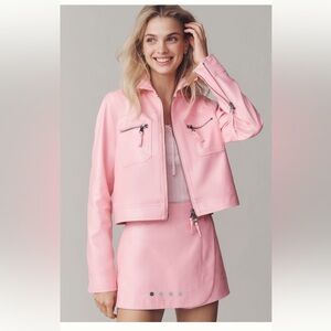 Faux Leather Jacket/Skort Set